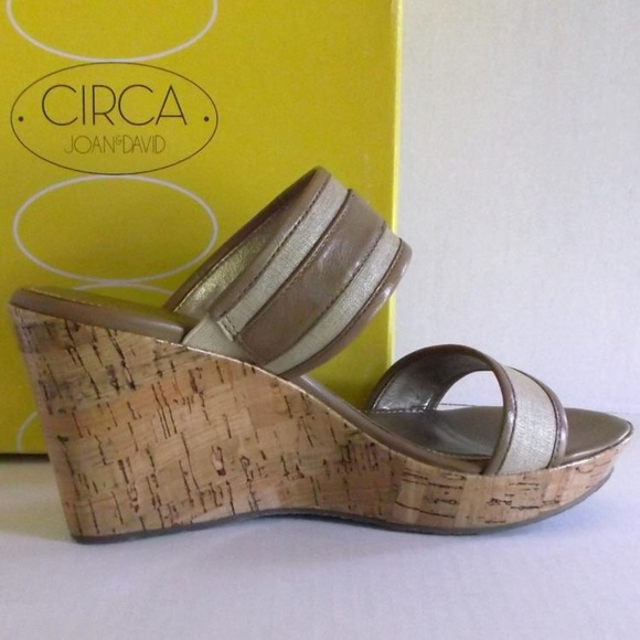 Circa Joan & David Xema Tan Cork Wedge Sandals - Picture 3 of 8